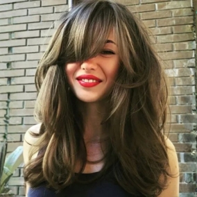 side swept haircuts with bangs